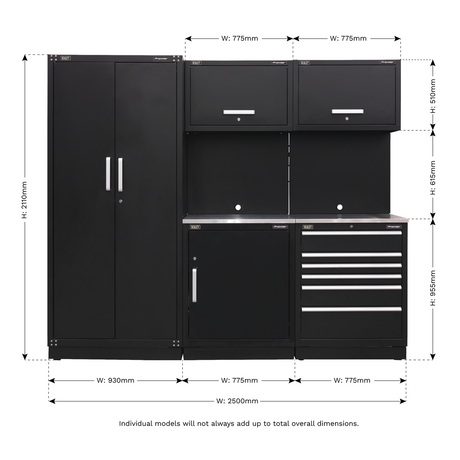 Premier 2.5m Storage System - Stainless Worktop - APMSCOMBO1SS - Farming Parts
