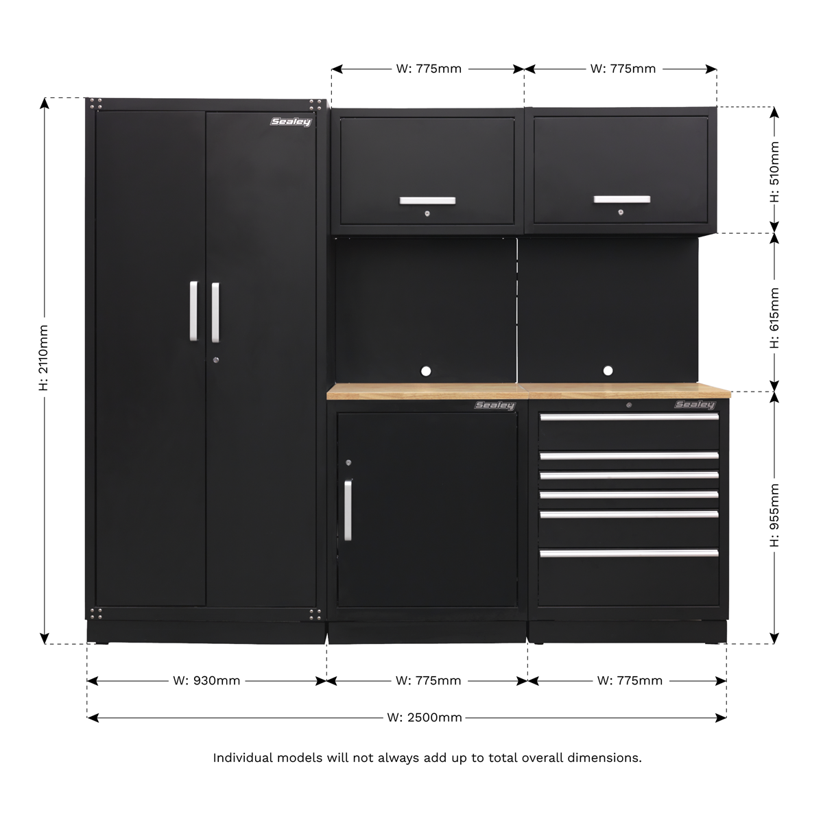 Premier 2.5m Storage System - Oak Worktop - APMSCOMBO1W - Farming Parts