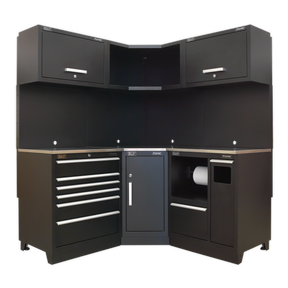 Premier 1.7m Corner Storage System - Stainless Worktop - APMSCOMBO6SS - Farming Parts