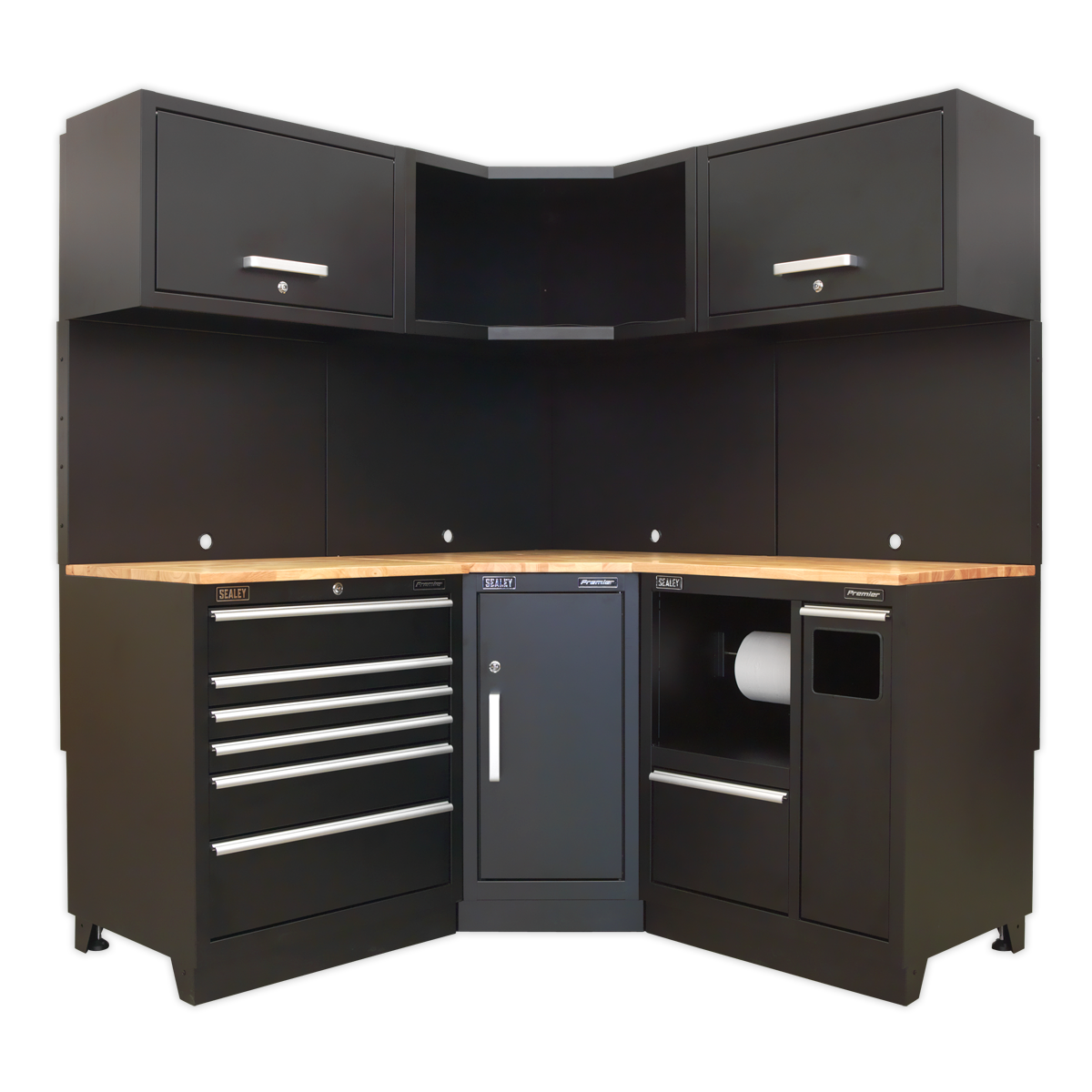 Premier 1.7m Corner Storage System - Oak Worktop - APMSCOMBO6W - Farming Parts