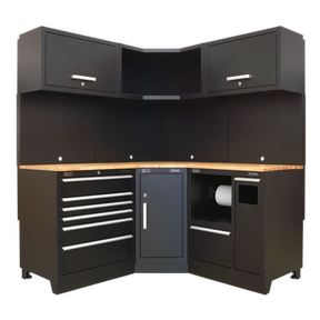 Premier 1.7m Corner Storage System - Oak Worktop - APMSCOMBO6W - Farming Parts