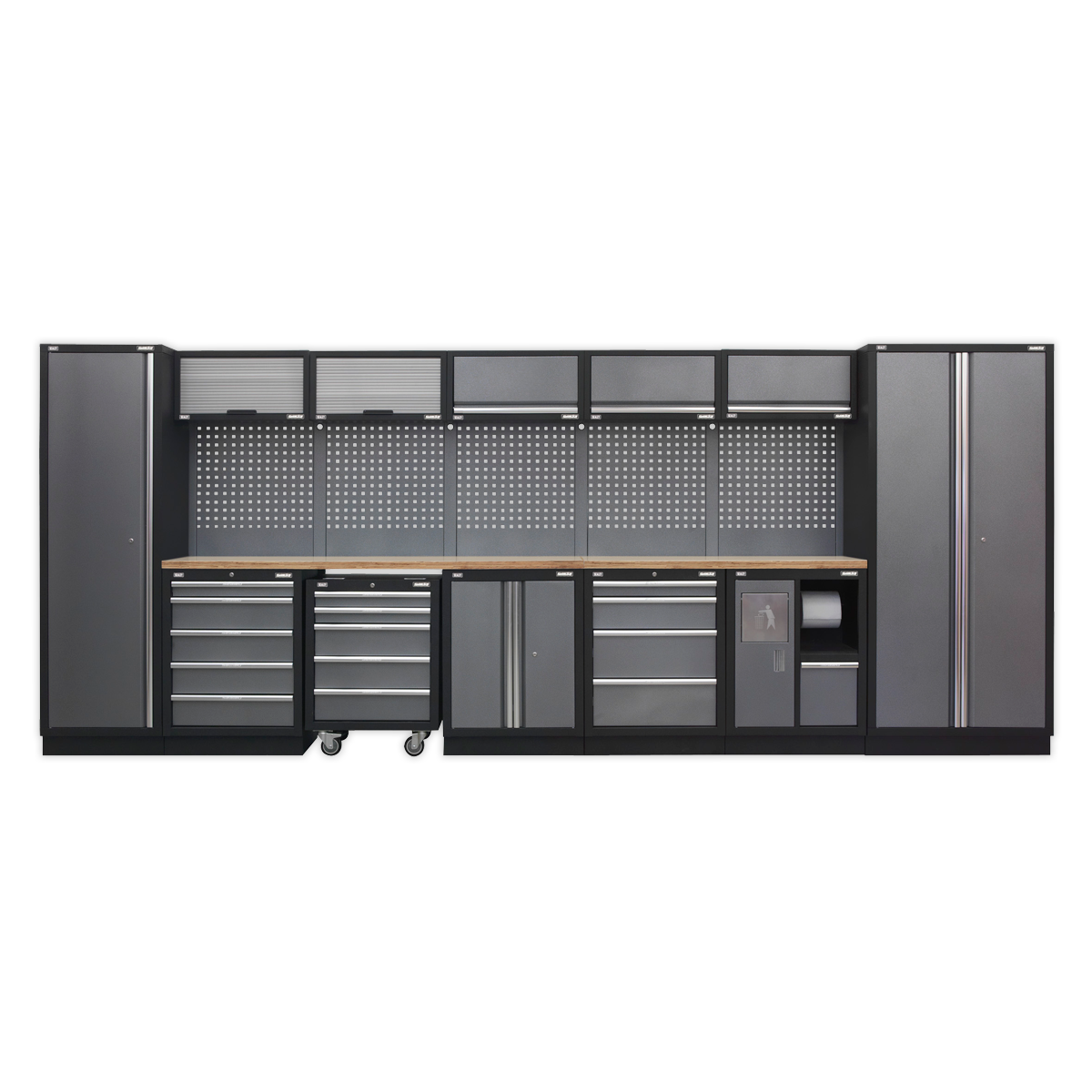 Superline PRO® 4.9m Storage System - Wood Worktop - APMSSTACK01W - Farming Parts