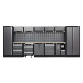Superline PRO® 4.9m Storage System - Wood Worktop - APMSSTACK01W - Farming Parts