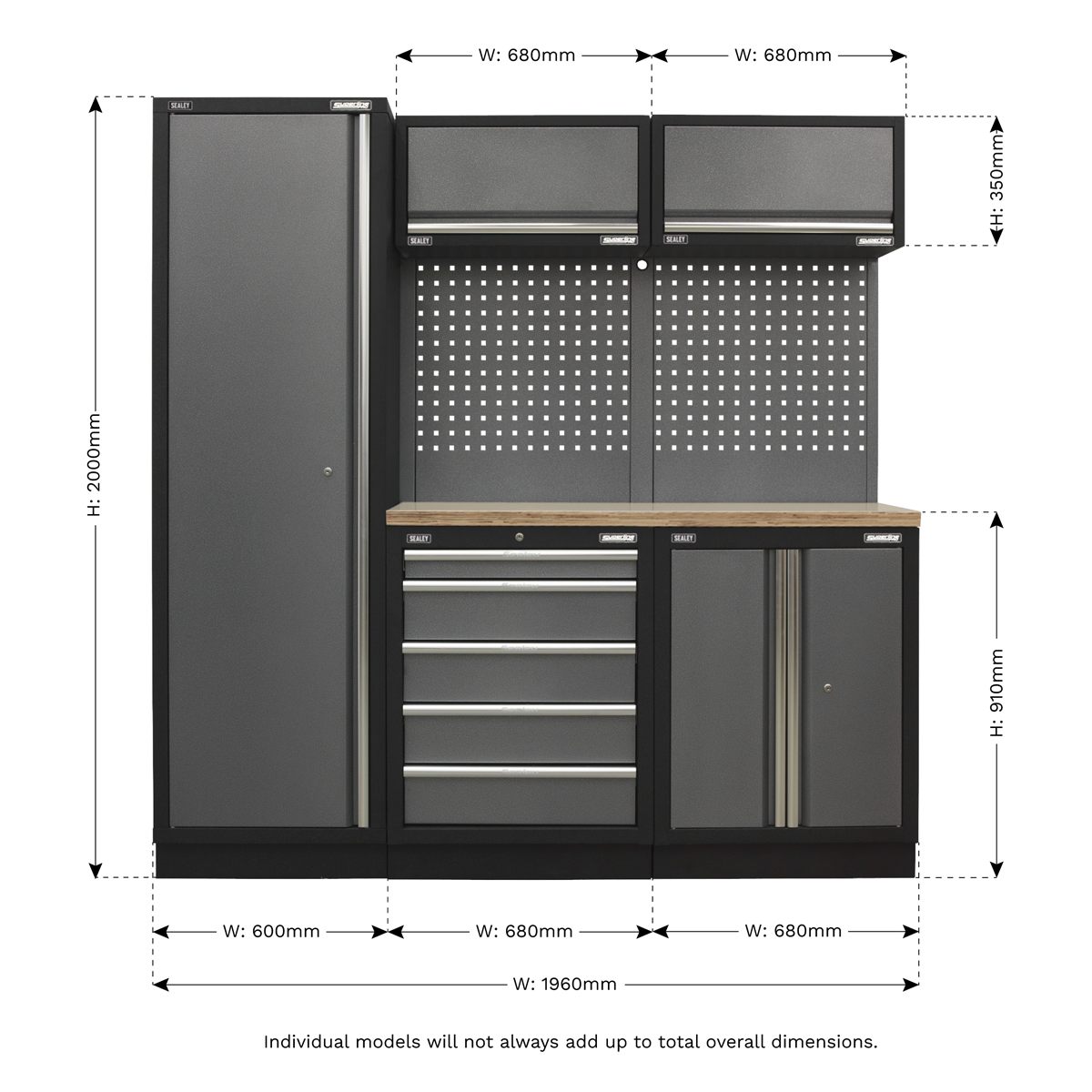 Superline PRO® Storage System - Wood Worktop - APMSSTACK02W - Farming Parts