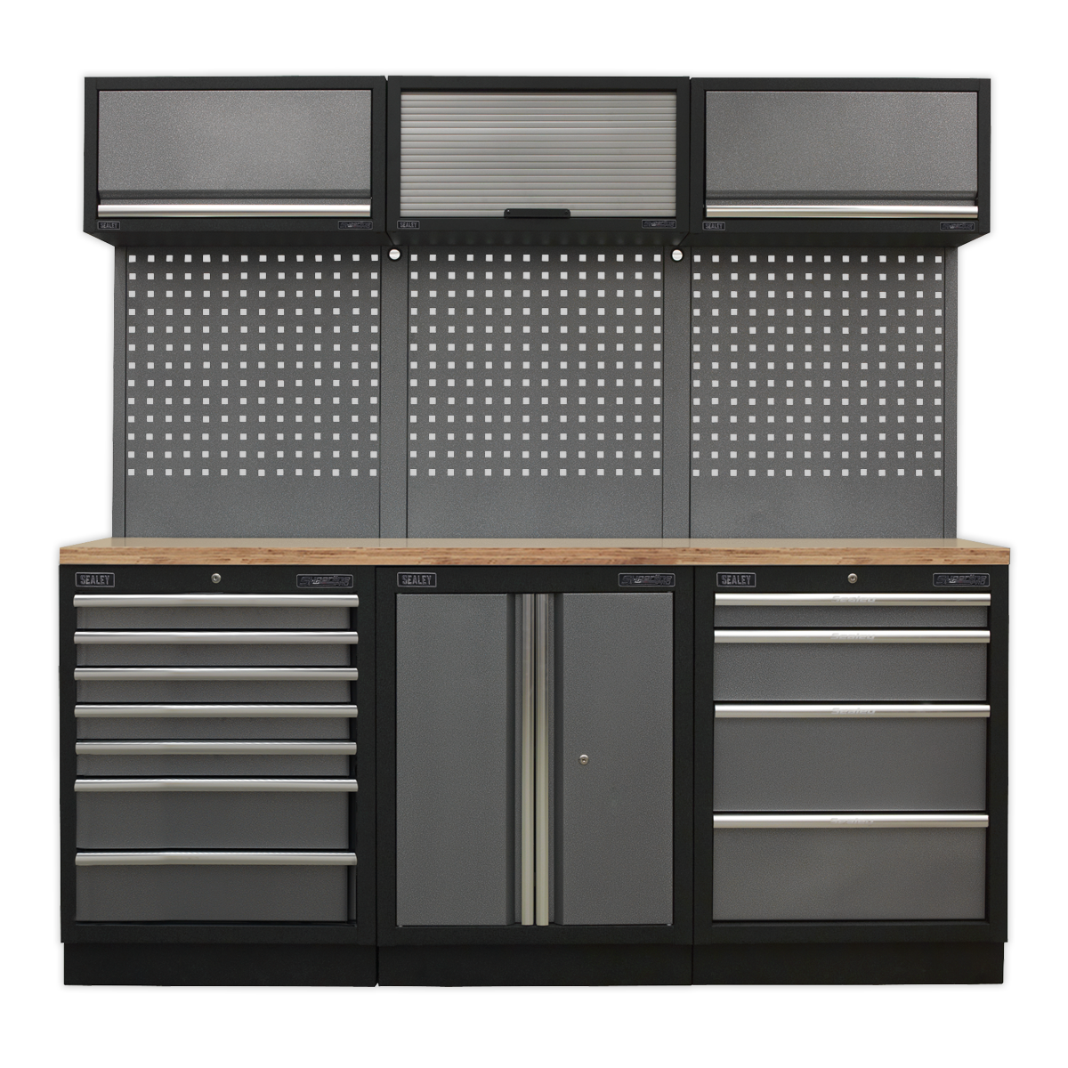 Superline PRO® 2.0m Storage System - Wood Worktop - APMSSTACK07W - Farming Parts