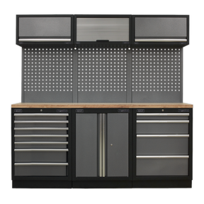 Superline PRO® 2.0m Storage System - Wood Worktop - APMSSTACK07W - Farming Parts