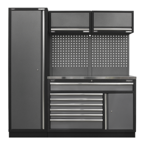 Superline PRO® 1.96m Storage System - Stainless Steel Worktop - APMSSTACK09SS - Farming Parts