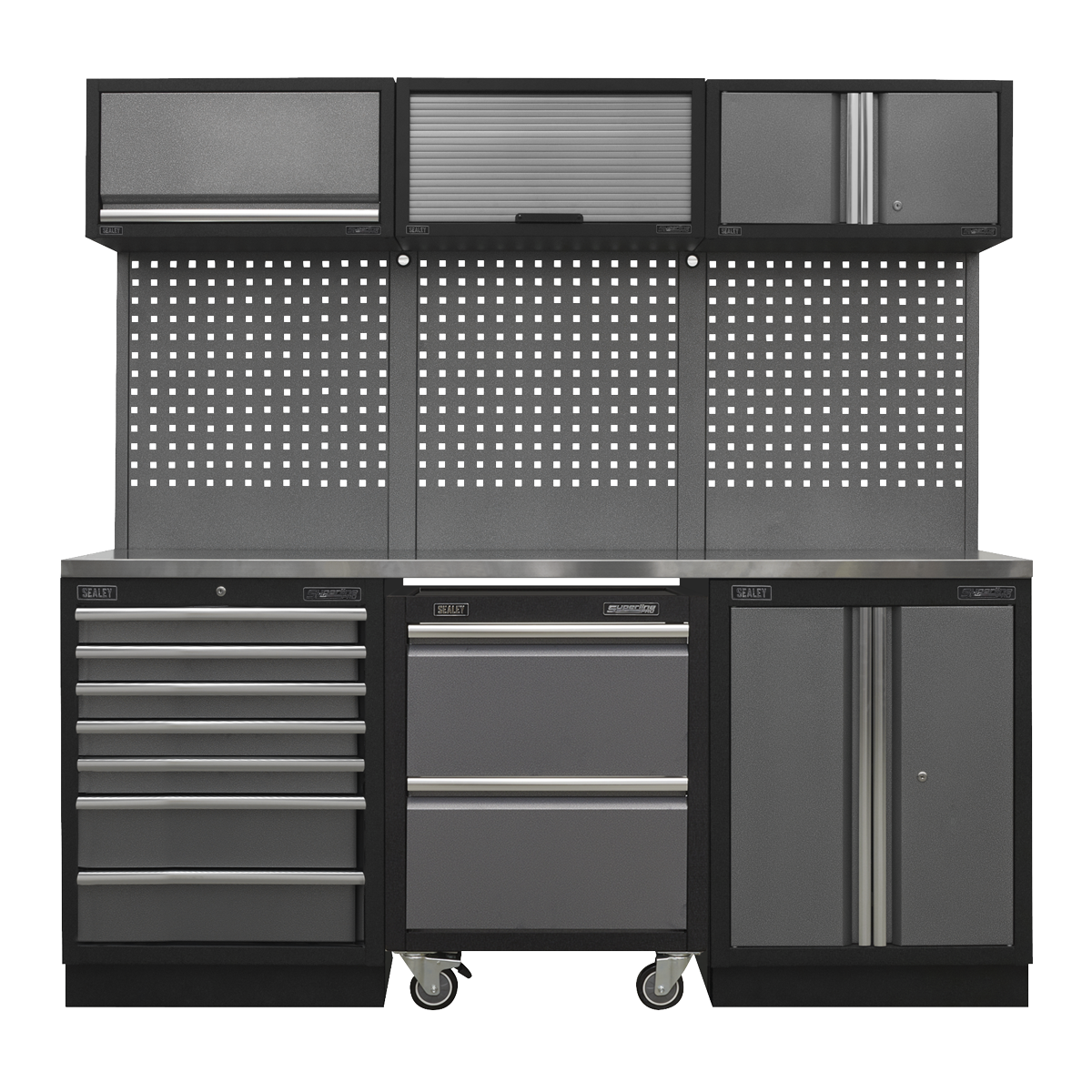 Superline PRO® 2.04m Storage System - Stainless Steel Worktop - APMSSTACK12SS - Farming Parts