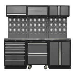 Superline PRO® 2.04m Storage System - Stainless Steel Worktop - APMSSTACK12SS - Farming Parts