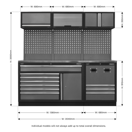 Modular Storage System Combo - Stainless Steel Worktop - APMSSTACK14SS - Farming Parts