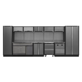 Superline PRO® 4.9m Storage System - Stainless Steel Worktop - APMSSTACK16SS - Farming Parts