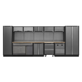 Superline PRO® 4.9m Storage System - Pressed Wood Worktop - APMSSTACK16W - Farming Parts