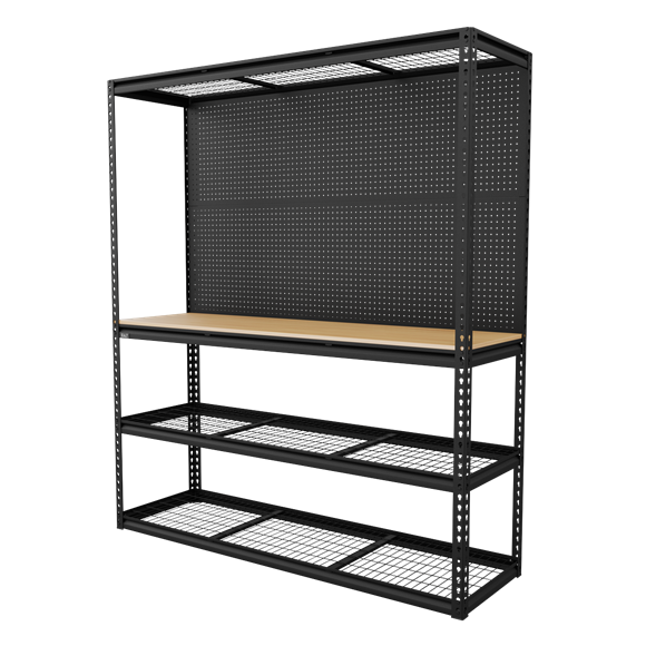 Sealey | Heavy-Duty Modular Workbench with Racking & Pegboard 1820mm 300kg Capacity Per Level - APMWB1