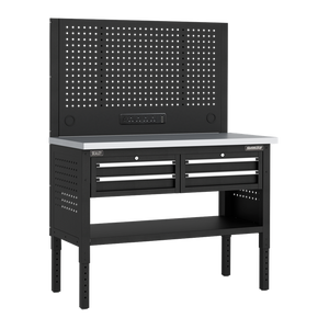 Superline PRO® Modular Workbench with 4 Drawers Stainless Steel Worktop 1265mm - SE-APMWB50COMBO2SS