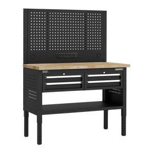 Superline PRO® Modular Workbench with 4 Drawers Wooden Worktop 1265mm - SE-APMWB50COMBO2W