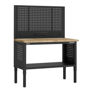 Superline PRO® Modular Workbench with Pegboard Back Panel Wooden Worktop 1265mm - SE-APMWB50COMBOW