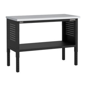 Superline PRO® Modular Workbench with 4 Drawers & Cupboard Stainless Steel Worktop 1265mm - SE-APMWB50COMBO1SS