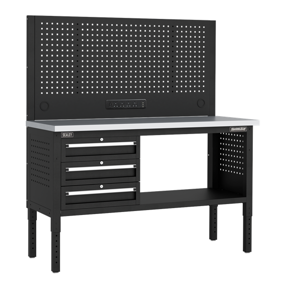 Superline PRO® Modular Workbench with 3 Drawers Stainless Steel Worktop 1525mm - SE-APMWB60COMBO1SS