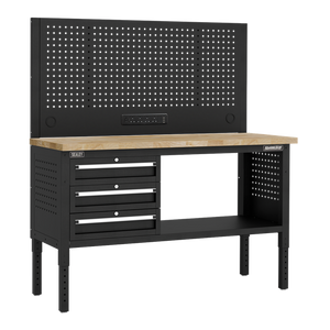 Superline PRO® Modular Workbench with 3 Drawers Wooden Worktop 1525mm - SE-APMWB60COMBO1W