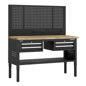Superline PRO® Modular Workbench with 4 Drawers Wooden Worktop 1525mm - SE-APMWB60COMBO3W