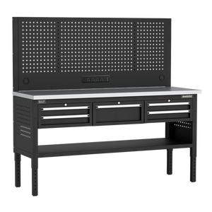 Superline PRO® Modular Workbench with 5 Drawers Stainless Steel Worktop 1830mm - SE-APMWB72COMBO3SS