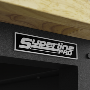 Superline PRO® Modular Workbench with Pegboard Back Panel Wooden Worktop 1830mm - SE-APMWB72COMBOW