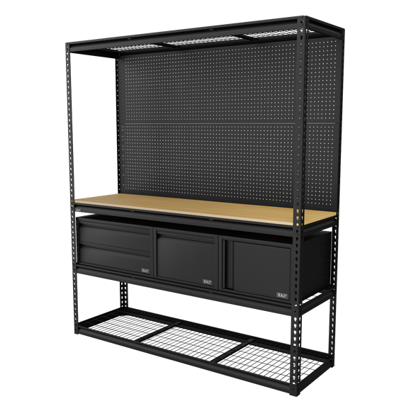 Sealey | Heavy-Duty Modular Workbench & Racking Kit with 3 Storage Units - APMWBCOMBO1