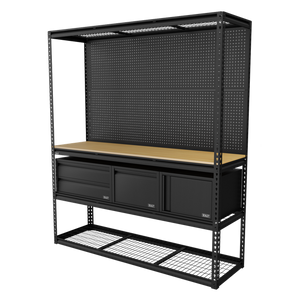 Sealey | Heavy-Duty Modular Workbench & Racking Kit with 3 Storage Units - APMWBCOMBO1