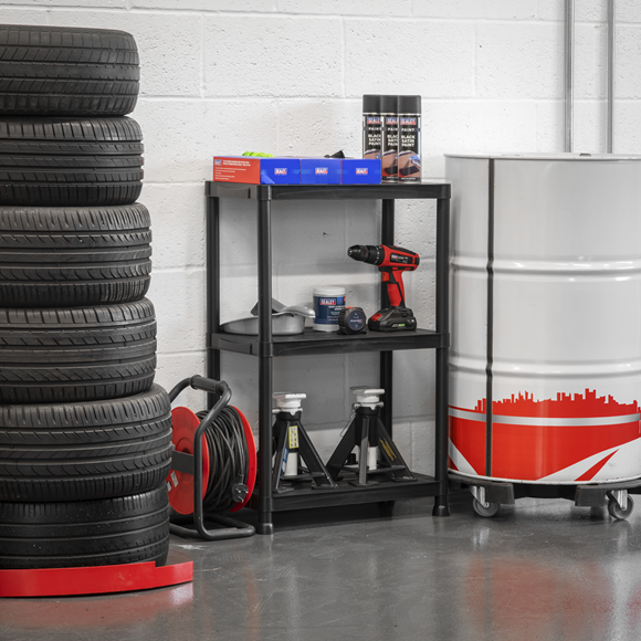 Plastic Racking Unit with 3 Shelves 25kg Capacity Per Level - SE-APPR3