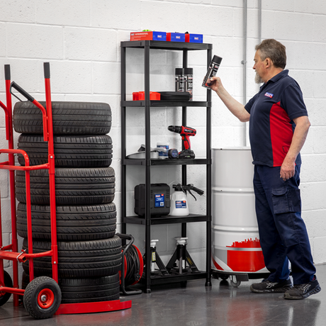 Sealey Plastic Racking Unit 5 Shelves 25kg Capacity Per Level SE APPR5