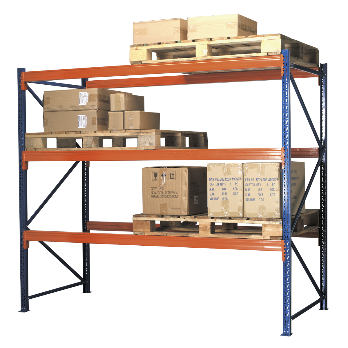 Heavy-Duty Racking Unit with 3 Beam Set 1000kg Capacity Per Level - APR3001 - Farming Parts