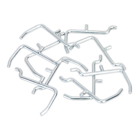 A set of Sealey Hook Set for APSPB Pegboard - APSPB.H, perfect as hanging tools for organizing your wardrobe.