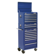 Topchest, Mid-Box & Rollcab Combination 14 Drawer with Ball-Bearing Slides - Blue - APSTACKTC - Farming Parts