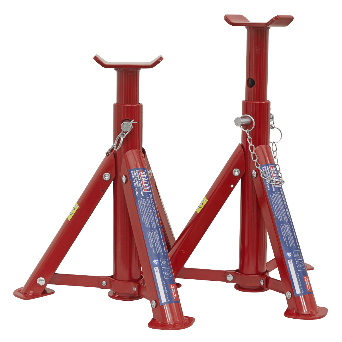 Axle Stands (Pair) 2 Tonne Capacity per Stand - Folding Type - AS2000F - Farming Parts