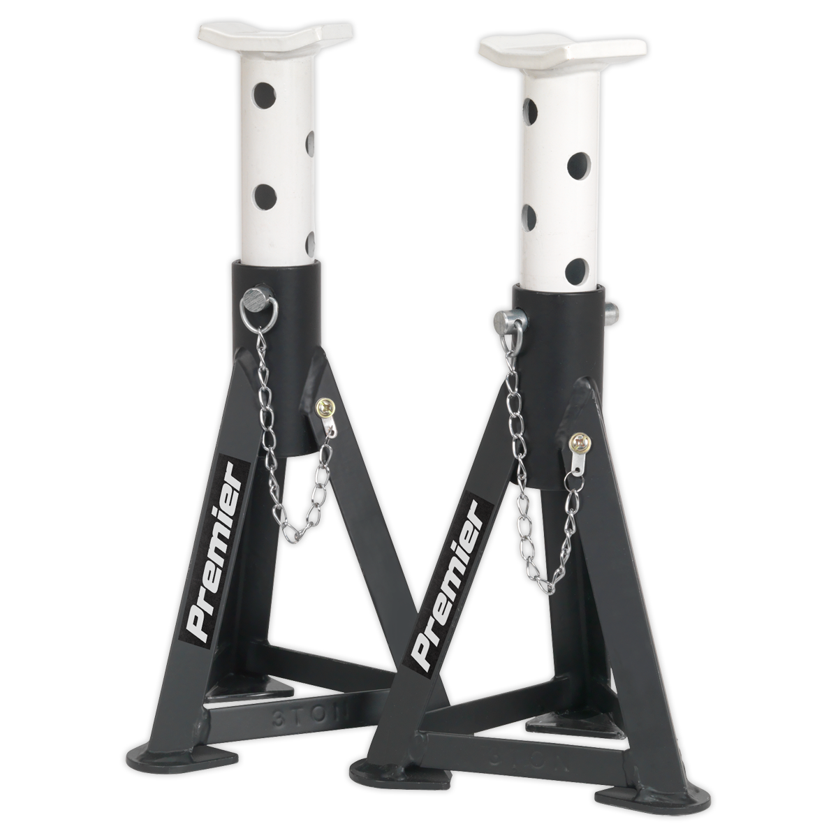 Axle Stands (Pair) 3 Tonne Capacity per Stand - White - AS3 - Farming Parts