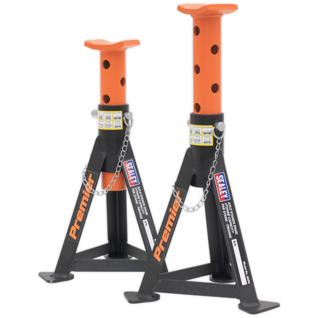 Axle Stands (Pair) 3 Tonne Capacity per Stand - Orange - AS3O - Farming Parts