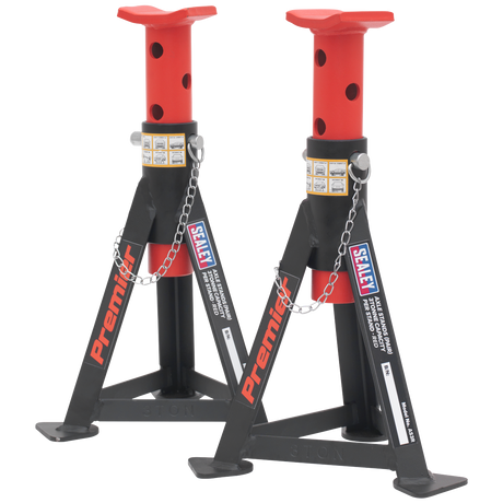 Axle Stands (Pair) 3 Tonne Capacity per Stand - Red - AS3R - Farming Parts