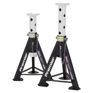 Axle Stands (Pair) 6 Tonne Capacity per Stand - White - AS6 - Farming Parts