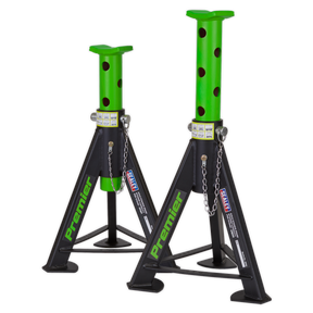 Axle Stands (Pair) 6 Tonne Capacity per Stand - Green - AS6G - Farming Parts