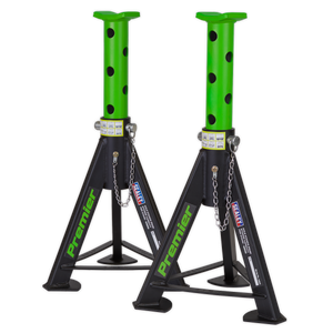 Axle Stands (Pair) 6 Tonne Capacity per Stand - Green - AS6G - Farming Parts