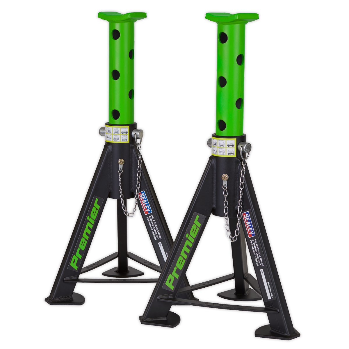 Axle Stands (Pair) 6 Tonne Capacity per Stand - Green - AS6G - Farming Parts