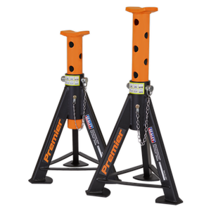 Axle Stands (Pair) 6 Tonne Capacity per Stand - Orange - AS6O - Farming Parts