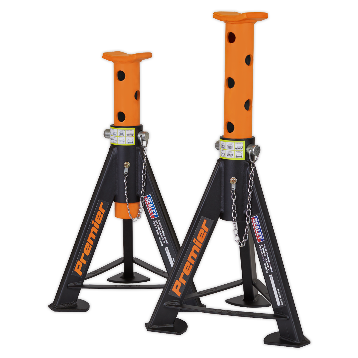 Axle Stands (Pair) 6 Tonne Capacity per Stand - Orange - AS6O - Farming Parts