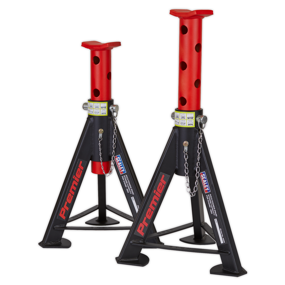 Axle Stands (Pair) 6 Tonne Capacity per Stand - Red - AS6R - Farming Parts