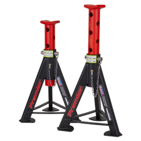 Axle Stands (Pair) 6 Tonne Capacity per Stand - Red - AS6R - Farming Parts