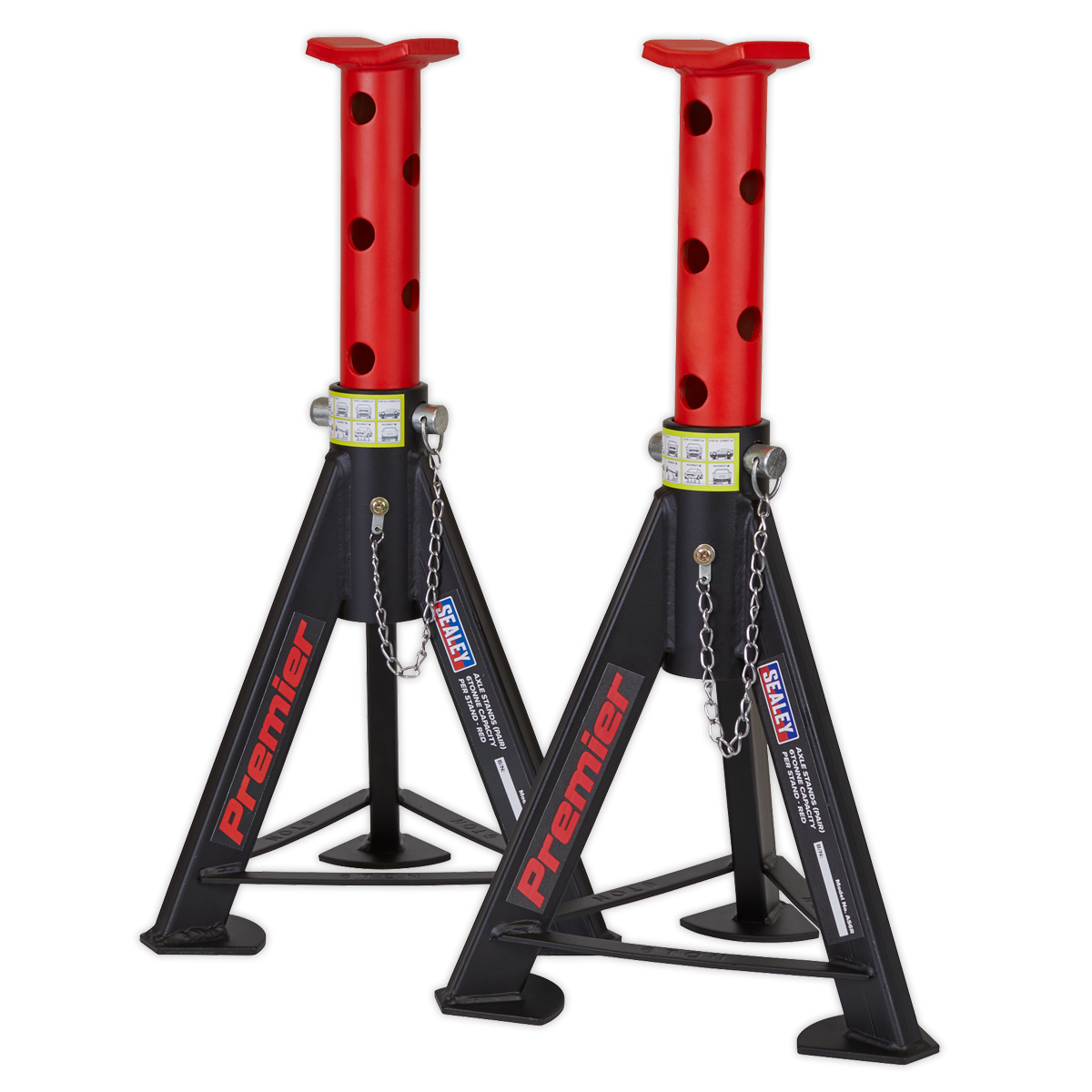 Axle Stands (Pair) 6 Tonne Capacity per Stand - Red - AS6R - Farming Parts