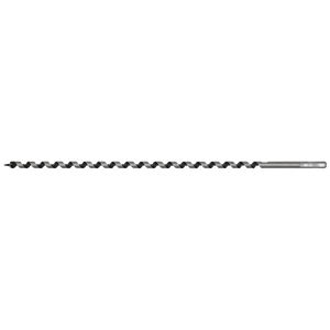 The Sealey Auger Wood Drill Ø13 x 460mm - AW13x460 is an elongated, spiral wood drill bit featuring a threaded screw point tip and a hexagonal shank.