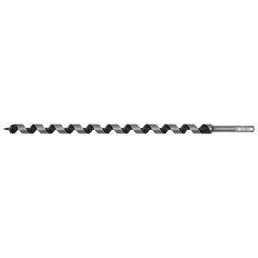 The Sealey Auger Wood Drill Ø18 x 460mm - AW18x460 features a twisted design, a screw point tip, and a hexagonal shank.