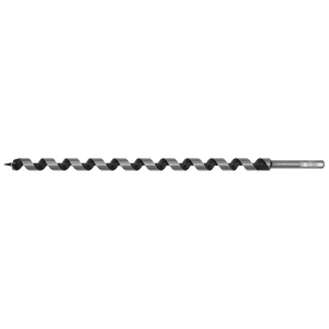 The Sealey Auger Wood Drill Ø18 x 460mm - AW18x460 features a twisted design, a screw point tip, and a hexagonal shank.