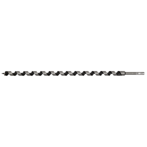 The Sealey Auger Wood Drill Ø20 x 600mm - AW20x600 features a screw point, round shank, and long twisted spiral design, ideal for drilling holes in various materials.